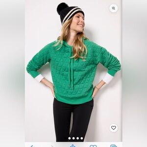 Evereve -Green Lindsey Quilted Hoodie Size M